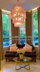 A promotional video showcasing a luxurious hotel stay at Ellen Kensington, featuring shots of the suite, bathroom, balcony, and breakfast service.