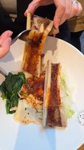 A montage of various dishes from Murger Han, including bone marrow noodles, dumplings, burgers, and desserts, showcasing the variety and presentation of their menu.
