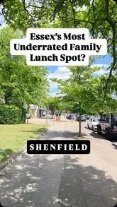 A fast-paced guide to a family day out in Shenfield, showcasing various local eateries, a bakery, a gift shop, and nearby parks and facilities.
