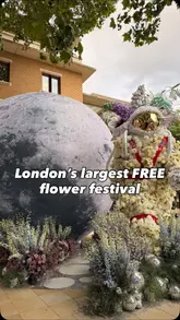 A montage video showcasing various floral installations across Chelsea for the 'Chelsea in Bloom' festival, featuring creative sculptures and storefront decorations.