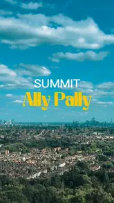 A family-focused video showcasing the 'Summit: Ally Pally' roof walk experience at Alexandra Palace, featuring panoramic views of London and the participants wearing safety harnesses.