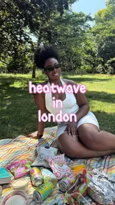 A couple shares a montage of their activities during a London heatwave, visiting a park for a picnic, London Zoo, Roof East for games, and various brunch and rooftop dining spots.