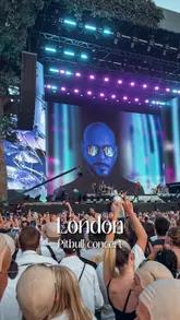 A montage of clips from a Pitbull concert at BST Hyde Park in London, featuring the crowd, the stage, and the artist, highlighting the scale of the event and the world record aspect.