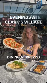 A creator visits Clarks Village for late-night shopping and has a meal at Prezzo, showcasing the food and the shopping experience.