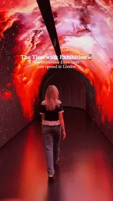 A promotional video showcasing The Timewalk Exhibition in London, featuring various immersive rooms with projections and historical-themed displays. The video uses quick cuts and music to highlight the visual nature of the experience.