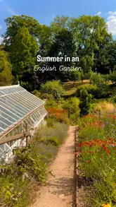 A montage of shots showcasing the flowers, greenhouse, and pathways of Cerney House Gardens in the Cotswolds.