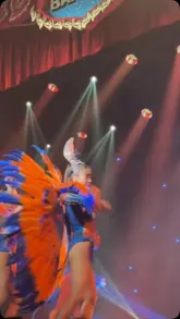 A short, energetic clip capturing a live cabaret performance at the Edinburgh Fringe, showcasing the vibrant costumes and stage atmosphere.