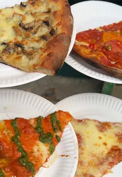 New York-style pizza by the slice at Sears Pizza, Marchmont, Edinburgh - a must-visit for pizza lovers!