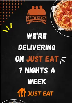 Friends enjoying pizza and chicken at 3 Brothers Dublin, perfect for a midweek treat! Order now on Just Eat.