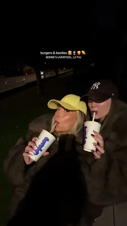 Delicious burgers and shakes at Bernie's Burgers in Liverpool, perfect for a sunset date night!