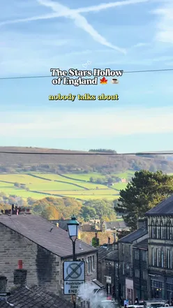 Charming cobblestone streets and cozy cafes in Haworth, England, reminiscent of Stars Hollow from Gilmore Girls.