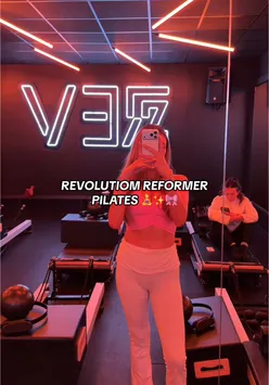 Reformer Pilates class at Revolution Studios in Glasgow, showcasing a fitness routine and wellness journey.