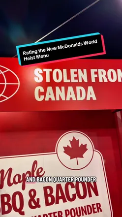 New McDonald's menu sneak peek at world heist event with excited food reviewers. #McDonalds #FoodTok #NewFood