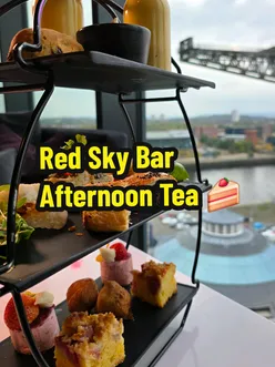 Enjoying afternoon tea at Red Sky Bar in Glasgow, featuring treats and bubbly for £27pp. #afternoontea #glasgowfood
