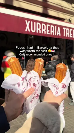 Tapas and churros in Barcelona, Spain, showcasing vibrant food scenes and delicious cuisine experiences.
