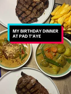 Celebrating a birthday dinner at Pad T’Aye in Hamilton with Thai dishes and a festive atmosphere.