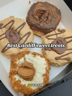 Delicious sweet treats from top Cardiff spots, showcasing desserts and chocolates. #CardiffFoodies #Cardiff