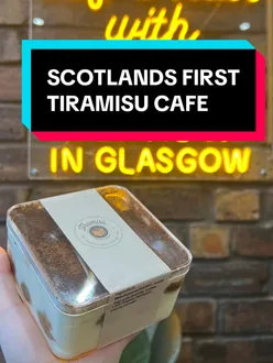Customers enjoying dessert at Scotland's first Tiramisu Cafe, featuring delicious tiramisu and coffee.