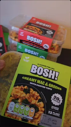 Delicious plant-based meals and pizzas from BOSH! now at Tesco, perfect for quick, nutritious lunches at home.
