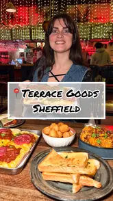 A review of Terrace Goods in Sheffield, highlighting their Detroit-style pizza, vegan options, and the venue's atmosphere, including the terrace area.