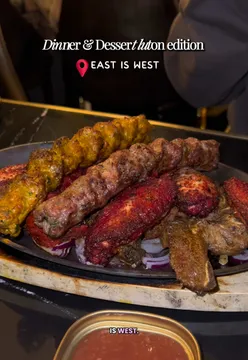 Dinner and dessert at East is West, Luton: savory dishes and sweet treats enjoyed at MR RUSHED.
