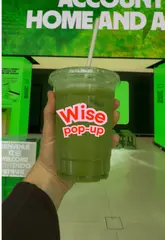 A promotional video for the Wise pop-up event on Oxford Street, showcasing the interactive digital installations, free matcha lattes, tote bags, and stickers available to new customers.