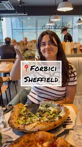 A short, energetic reel showcasing a pizza restaurant in Sheffield, featuring close-ups of the pizza, the menu, and the pizza oven.