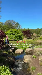 A montage video showcasing the RHS Bridgewater gardens in Salford, highlighting the water features, greenhouses, and the on-site gift shop and cafe.