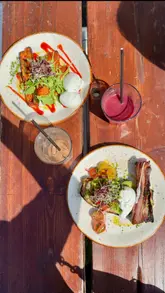 A montage-style video showcasing the exterior, menu, drinks, and brunch dishes at The Pantry in Edinburgh, featuring close-ups of food and interior shots of the cafe.