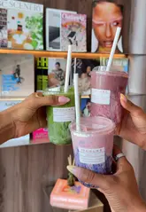 A short, aesthetic promotional video for 73 Hours in Chelsea, featuring vibrant smoothies and a stylish, modern interior. The video uses quick cuts to highlight the menu and the venue's atmosphere.